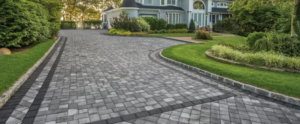Driveway designed to improve functionality and safety for vehicles and pedestrians